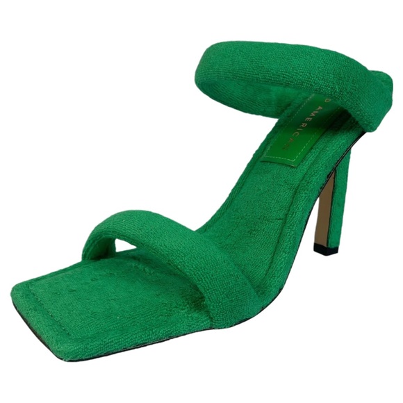 green Good American terry cloth strap heel - Picture 4 of 8